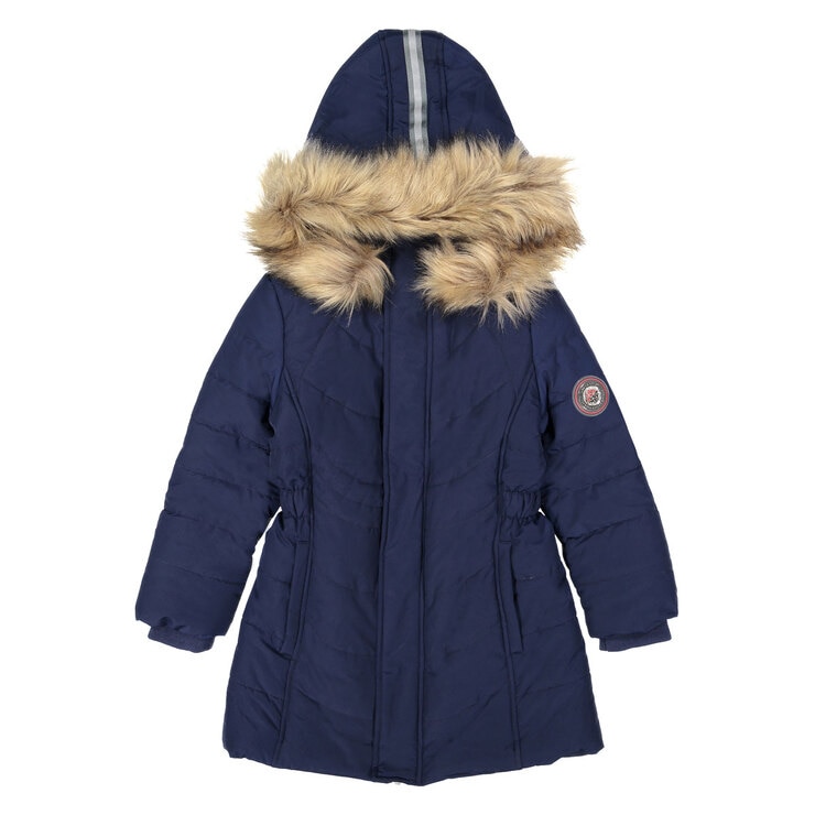 Andy & Evan Girl's Water Resistant Parka in Navy Costco UK