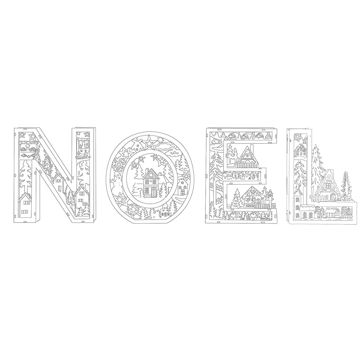 NOEL Light Up Wooden letters- Set Of 4