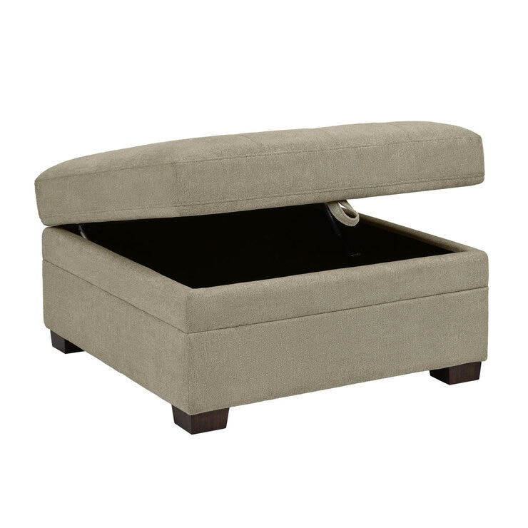 Thomasville Tisdale Beige Fabric Storage Ottoman
