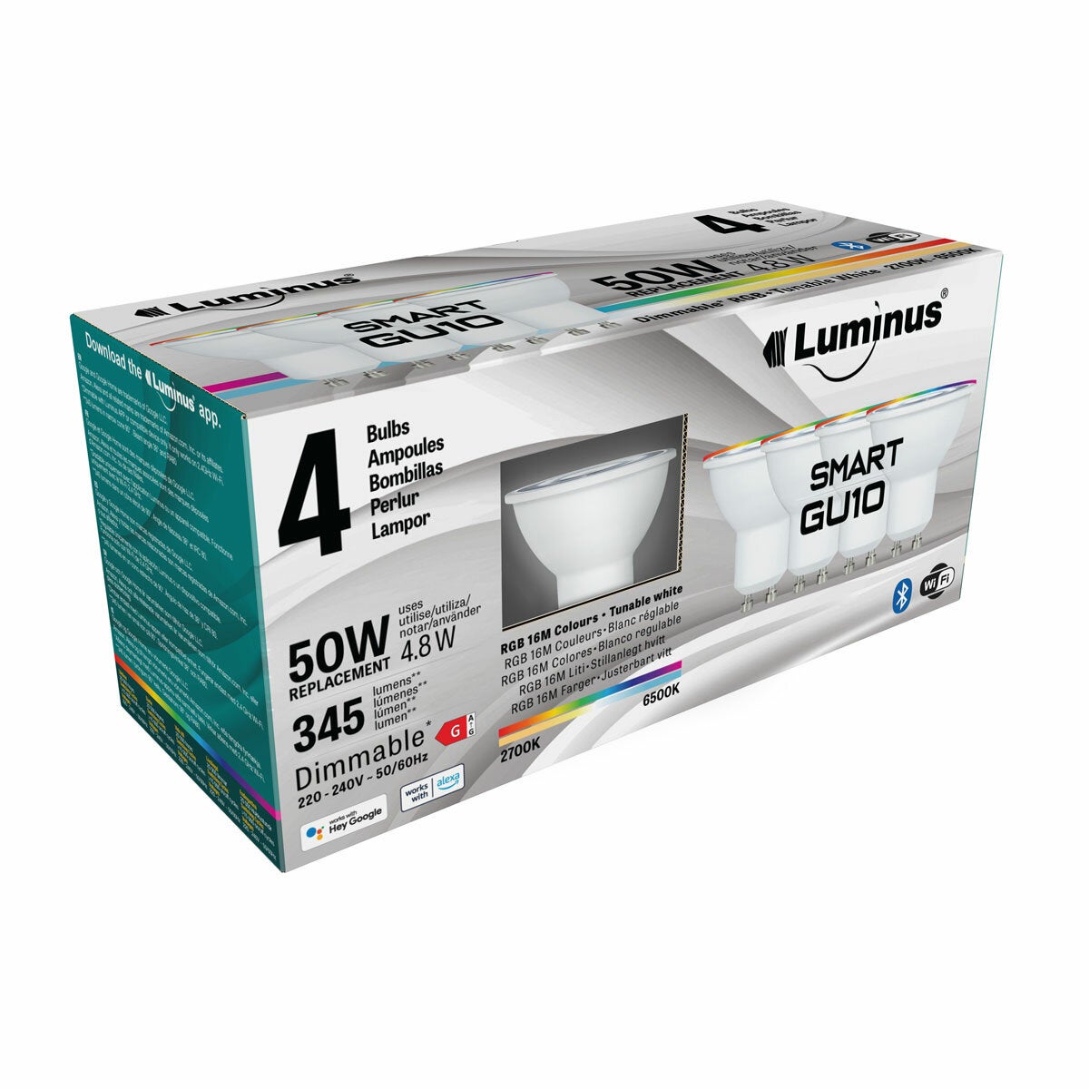 Luminus Smart GU10 LED Light Bulbs - 4 Pack Luminus Smart GU10 LED Light Bulbs - 4 Pack