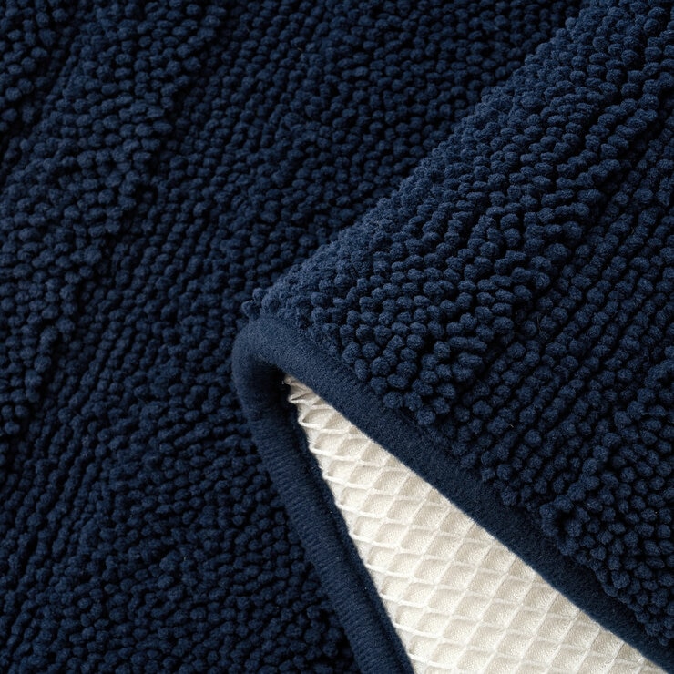 Evergrace Home Chenille Memory Foam Bath Mat in Blue, 61 x 91 cm
