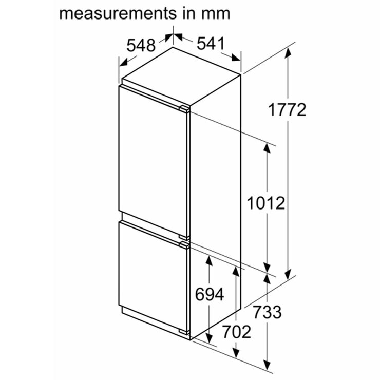 Bosch Series 4, KIN86VFE0G Fully Integrated Fridge Freezer E Rated