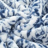 Monte & Jardin Printed Velvet Throw in Blue Floral, 152 x 177 cm