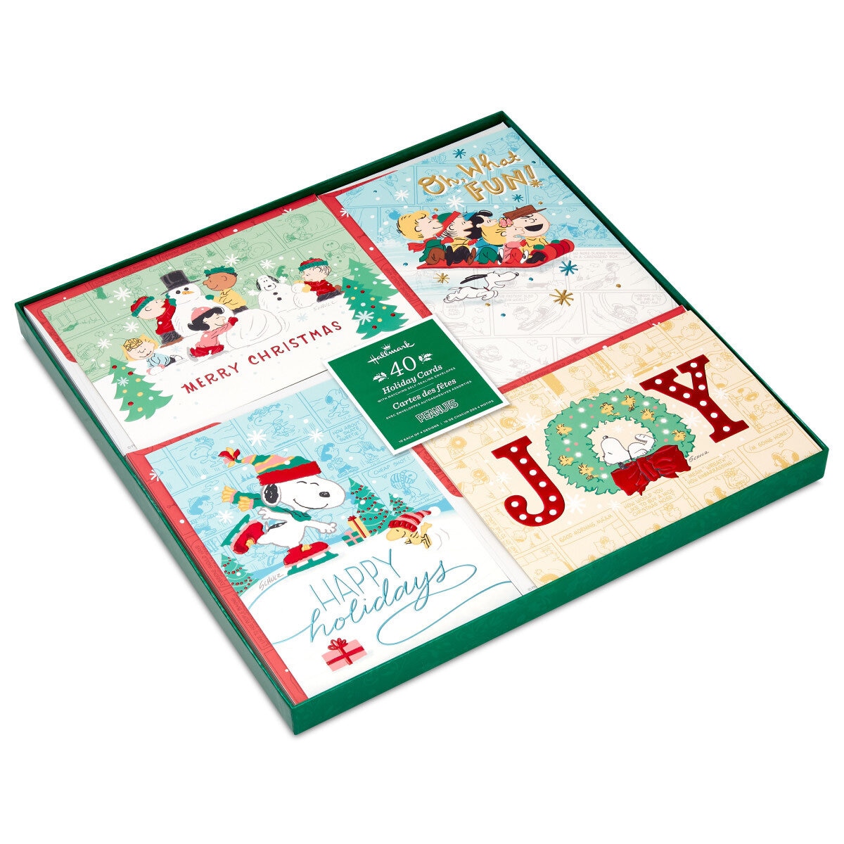Hallmark Hand Crafted Christmas Card Assortment: Peanuts - 40 Pack