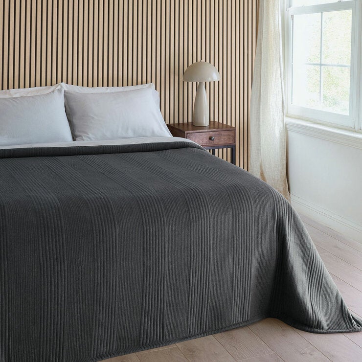 Safdie Cotton Blend Grey Jersey Blanket, 224 x 234 cm Safdie Cotton Blend Grey Jersey Blanket, 224 x 234 cm