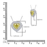 3.91ctw Heart Shape Fancy Intense Yellow Diamond Necklace, 18ct White Gold