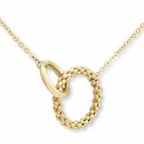 14ct Yellow Gold Textured Interlocking Hoop Necklace
