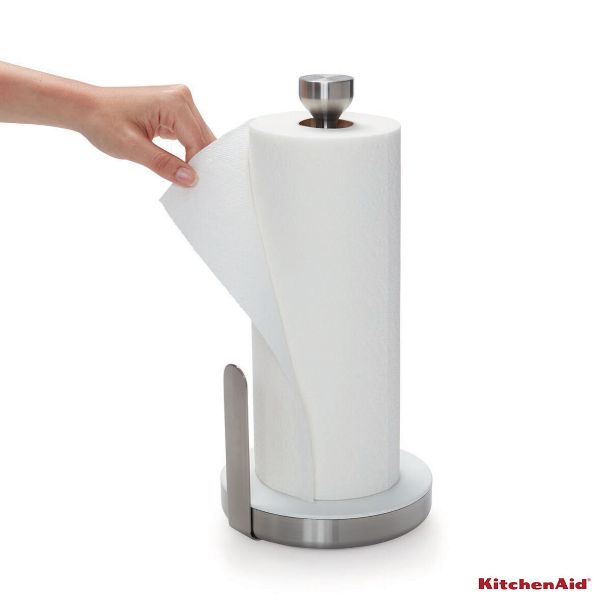 KitchenAid Stainless Steel Paper Towel Holder, White