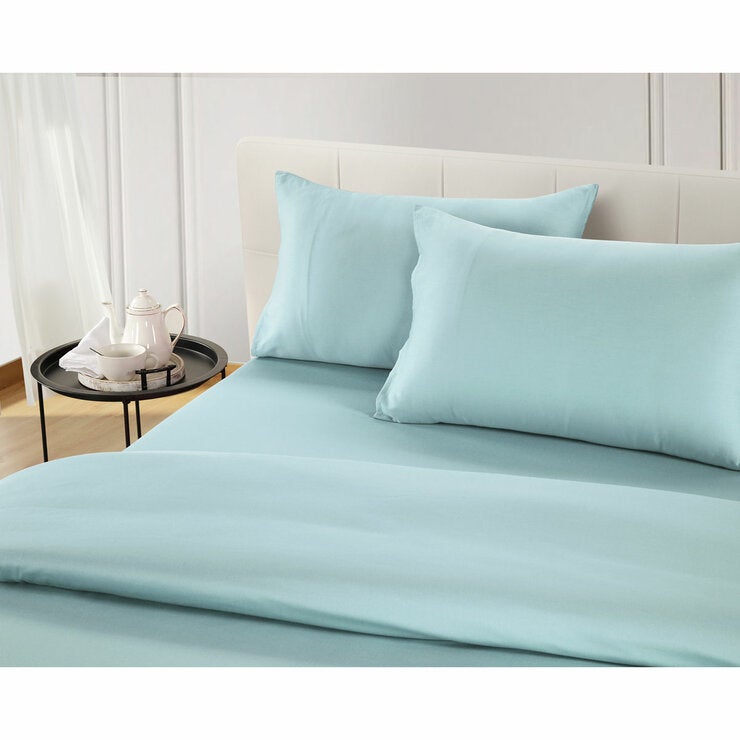 Welhome 500 Thread Count Lyocell Cotton Blend Duvet Set in Blue, Double Welhome 500 Thread Count Lyocell Cotton Blend Duvet Set in Blue, Double
