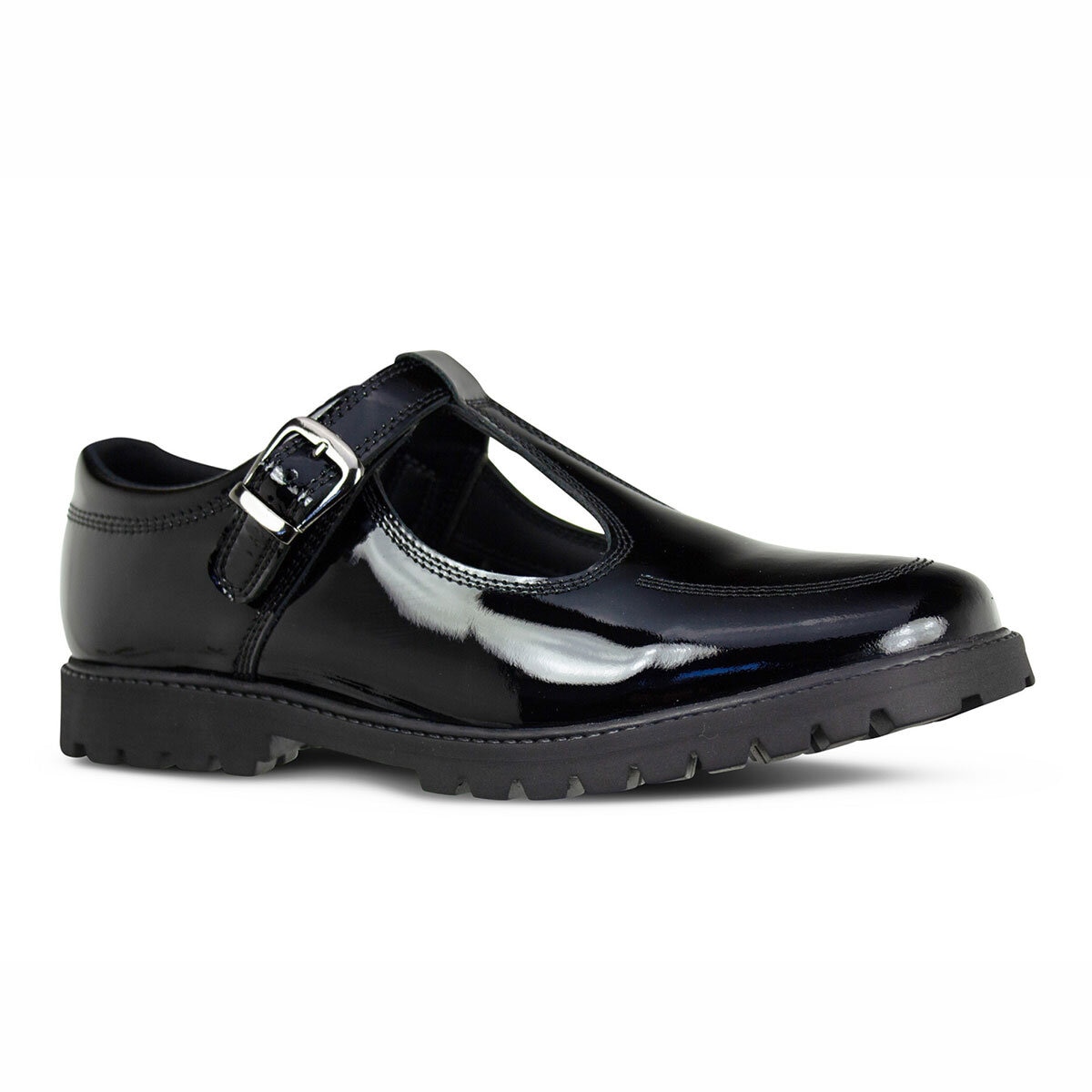 TeⓇm Emily Patent Buckle T-Bar Girl's School Shoes, Youth 3