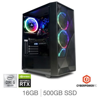 CyberPower, Intel Core i5, 8GB RAM, 500GB SSD, NVIDIA GeForce RTX 3050, Gaming Desktop PC