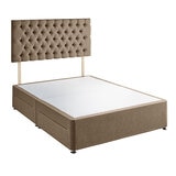 Silentnight 4 Drawer Divan Base with Eden Headboard in Wheat in 3 Sizes