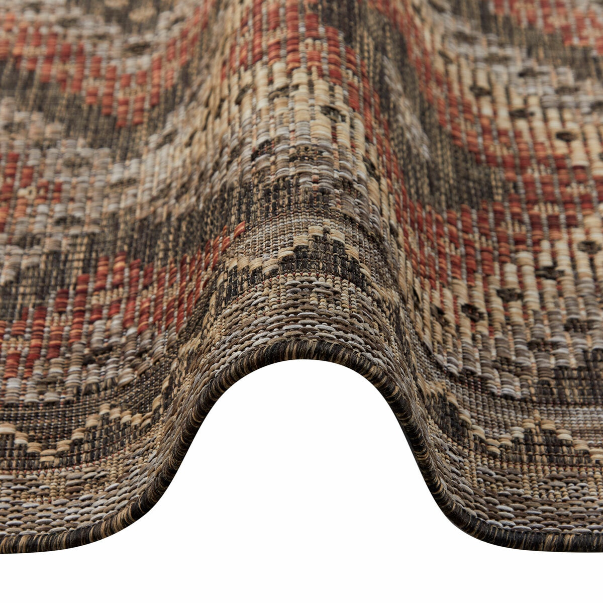 Concept Looms Sumac Brown Rust Indoor Outdoor Rug, in 3 Sizes