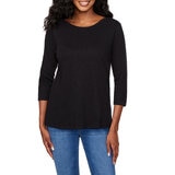 Kirkland Signature Ladies Boatneck Tee in Black