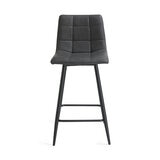 Bentley Designs Grey Faux Leather Tapered Back Bar Stool, 2 Pack