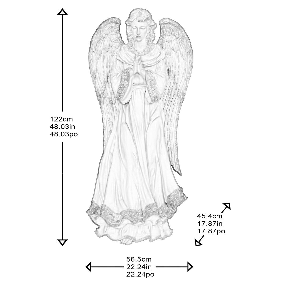 Buy 70" Angel with LED Lights Dimensions Image at Costco.co.uk