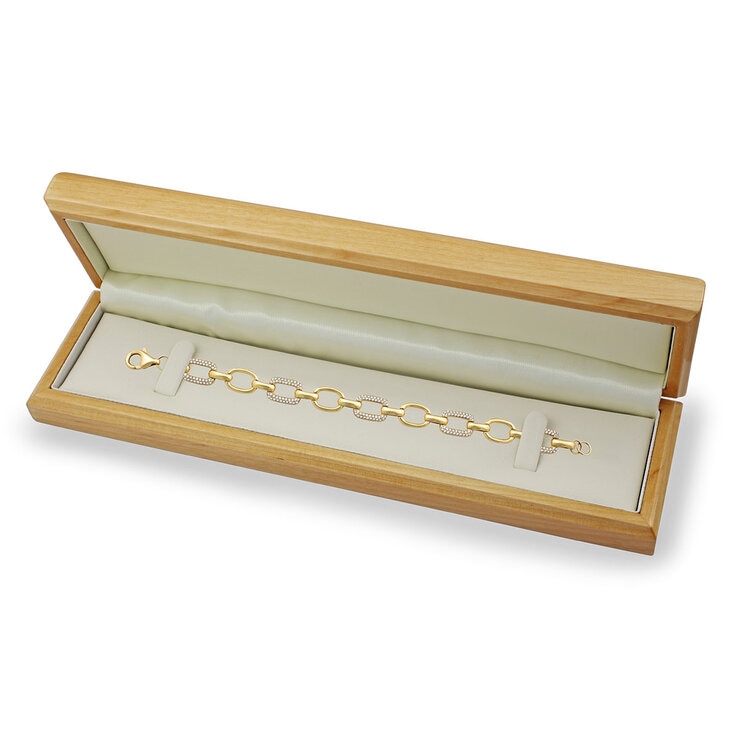 1.06ctw Round Brilliant Cut Diamond Paperclip Bracelet, 14ct Yellow Gold 1.06ctw Round Brilliant Cut Diamond Paperclip Bracelet, 14ct Yellow Gold
