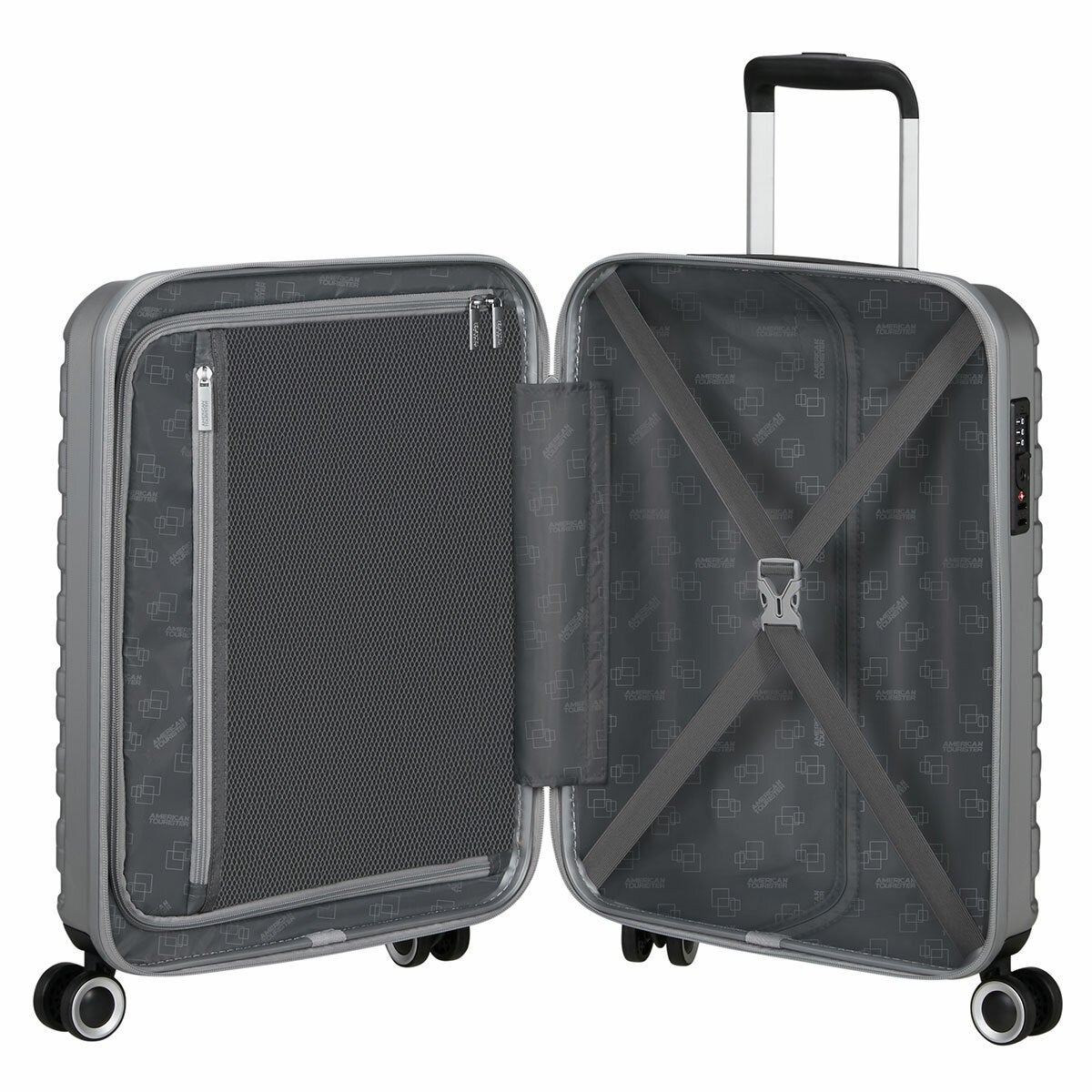 American Tourister 3pc Luggage Set Spinner Case In Silver