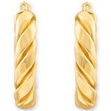 14ct Yellow Gold Twist Oval Hoop Earrings 14ct Yellow Gold Twist Oval Hoop Earrings