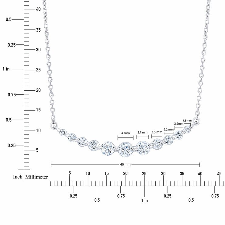 1.00ctw Round Brilliant Cut Diamond Necklace,14ct White Gold