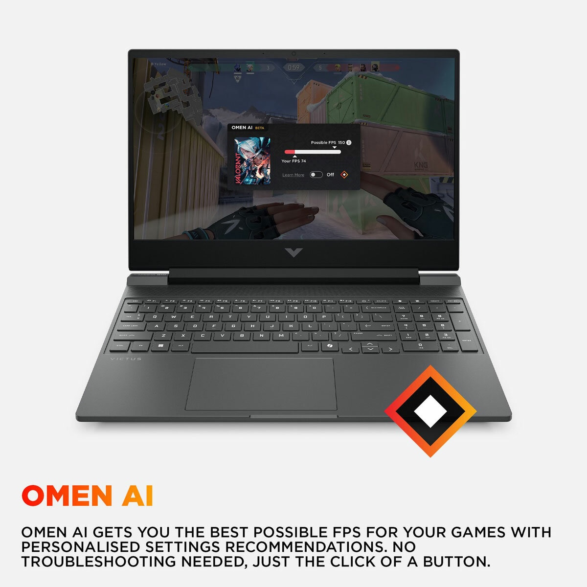 HP Victus, AMD Ryzen 5, 16GB RAM, 1TB SSD, NVIDIA GeForce RTX 5050, 15.6 inch Gaming Laptop, 15-fb3004na