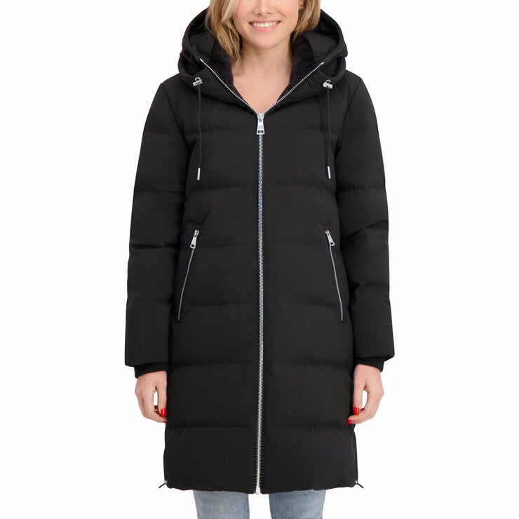 DKNY Women's Long Down Coat with Hood