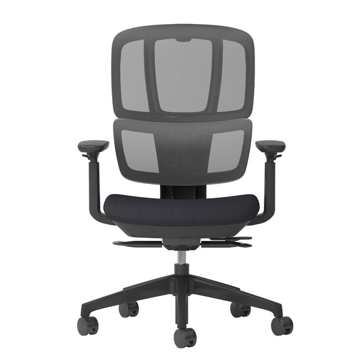DAMS ELISE BLACK MESH BACK OPERATOR CHAIR WITH HEADREST AND BLACK MESH SEAT