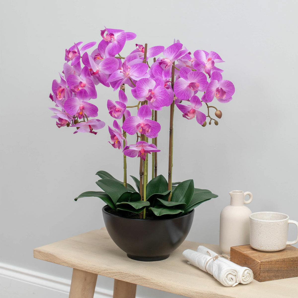 Artificial Orchid in Ceramic Pot in Pink