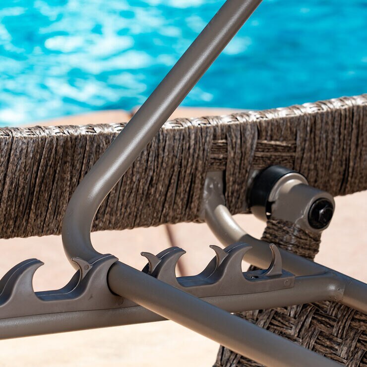 SunVilla Seagrass Woven Chaise Lounge in Herringbone Pattern, 2 Pack