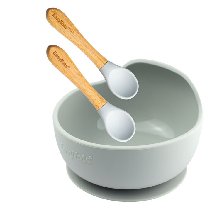 EasyTots Suction Bowl with Bamboo Spoons in 5 Colours EasyTots Suction Bowl with Bamboo Spoons in 5 Colours