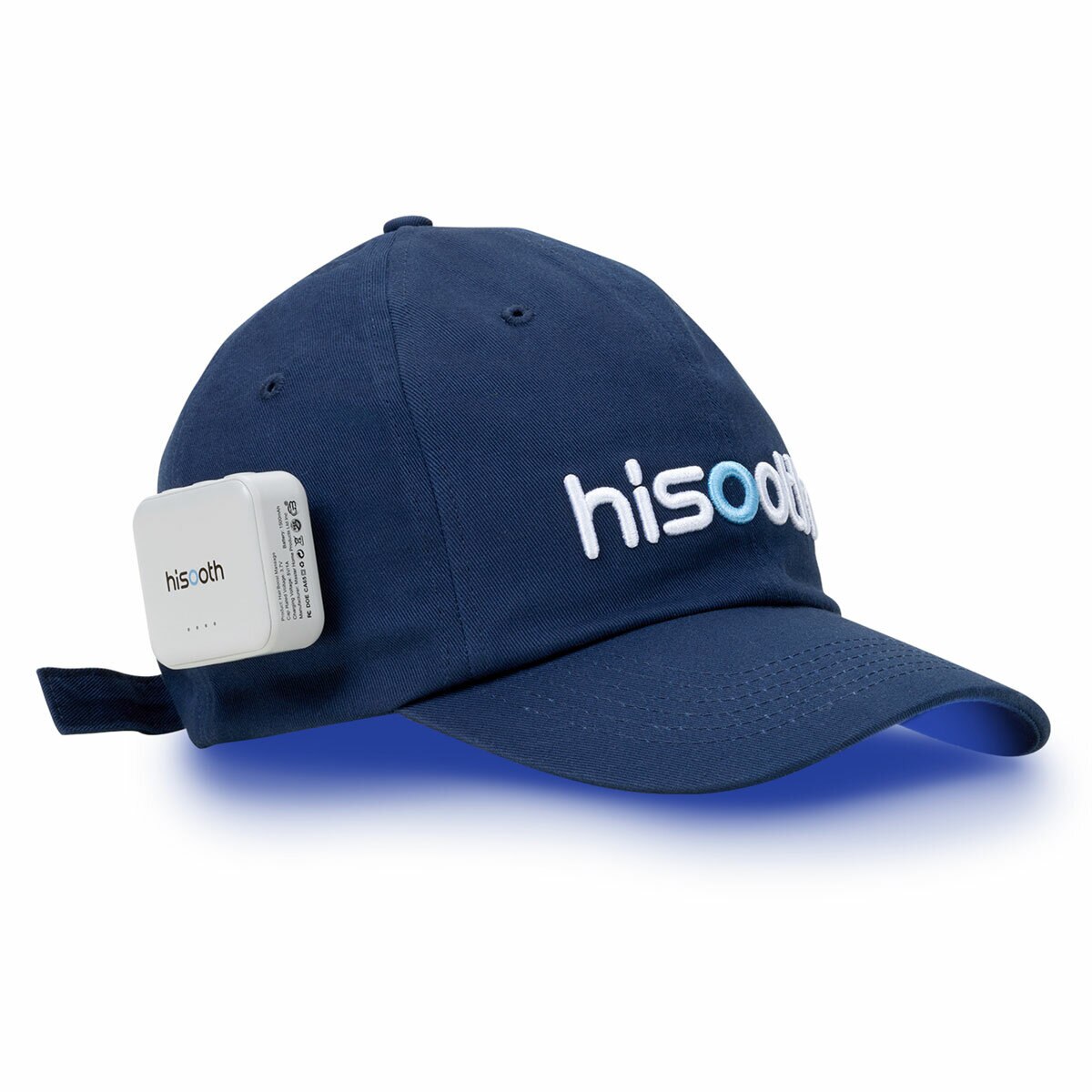 Hisooth H3 Hair Regrowth Scalp Massage Cap with LED Light in Navy Blue, size Large