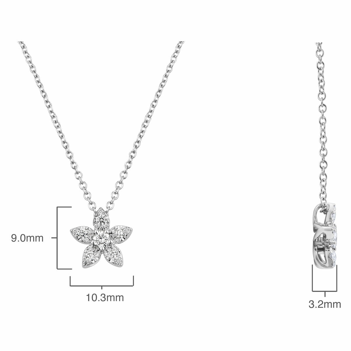 0.34ctw Round Brilliant Cut Diamond Pendant, 18ct White Gold