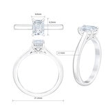 1.00 cwt Emerald Cut DIamond Solitaire Ring, Platinum