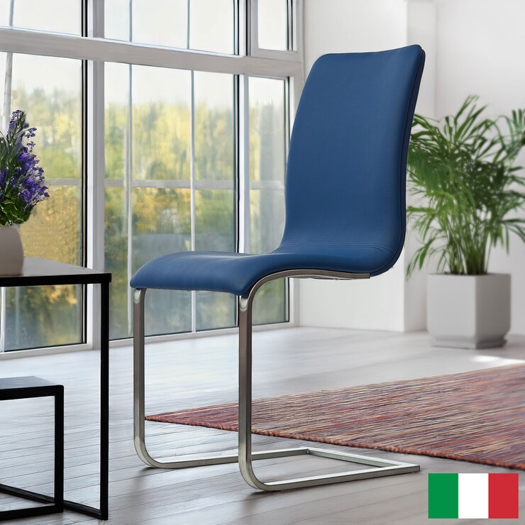 Peressini Rio Blue Faux Leather Dining Chair, 2 Pack Peressini Rio Blue Faux Leather Dining Chair, 2 Pack