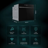 Hisense Hi6 BlackLine HO66FAPizzaChef Electric Pyrolytic Smart Oven, A+ Rated in Black