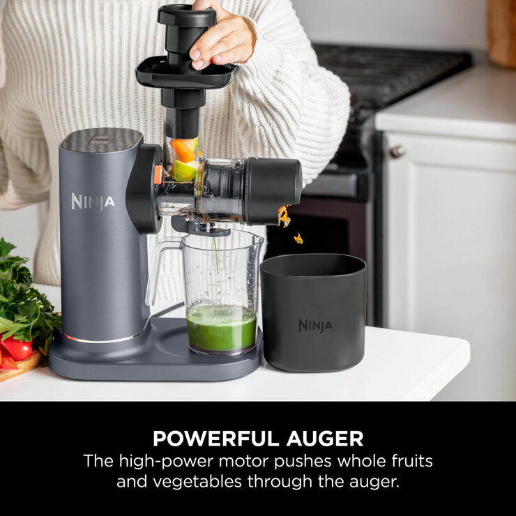 Lifestyle image of Ninja Cold Press Juicer showing non stop juicing