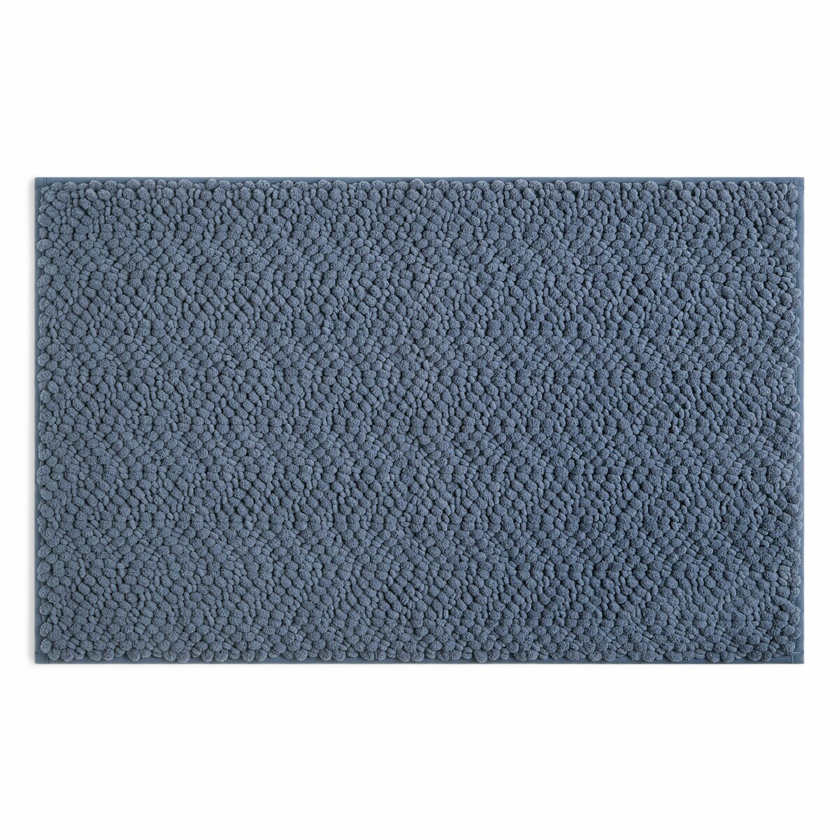 Nubby Chevron Bath Mat in Blue, 56 x 91 cm