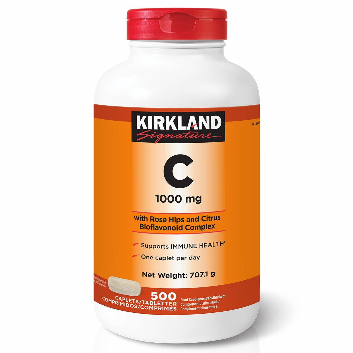 Kirkland Signature Vitamin C 1000mg with Rosehip, 500 Count