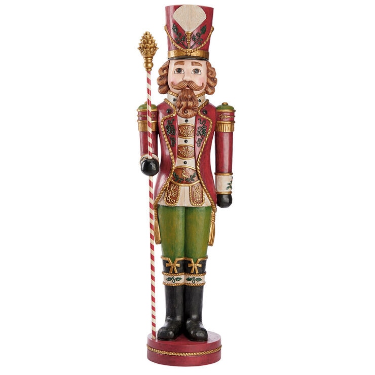 6ft (182.8 cm) Resin Woodlook Indoor/Outdoor Christmas Nutcracker