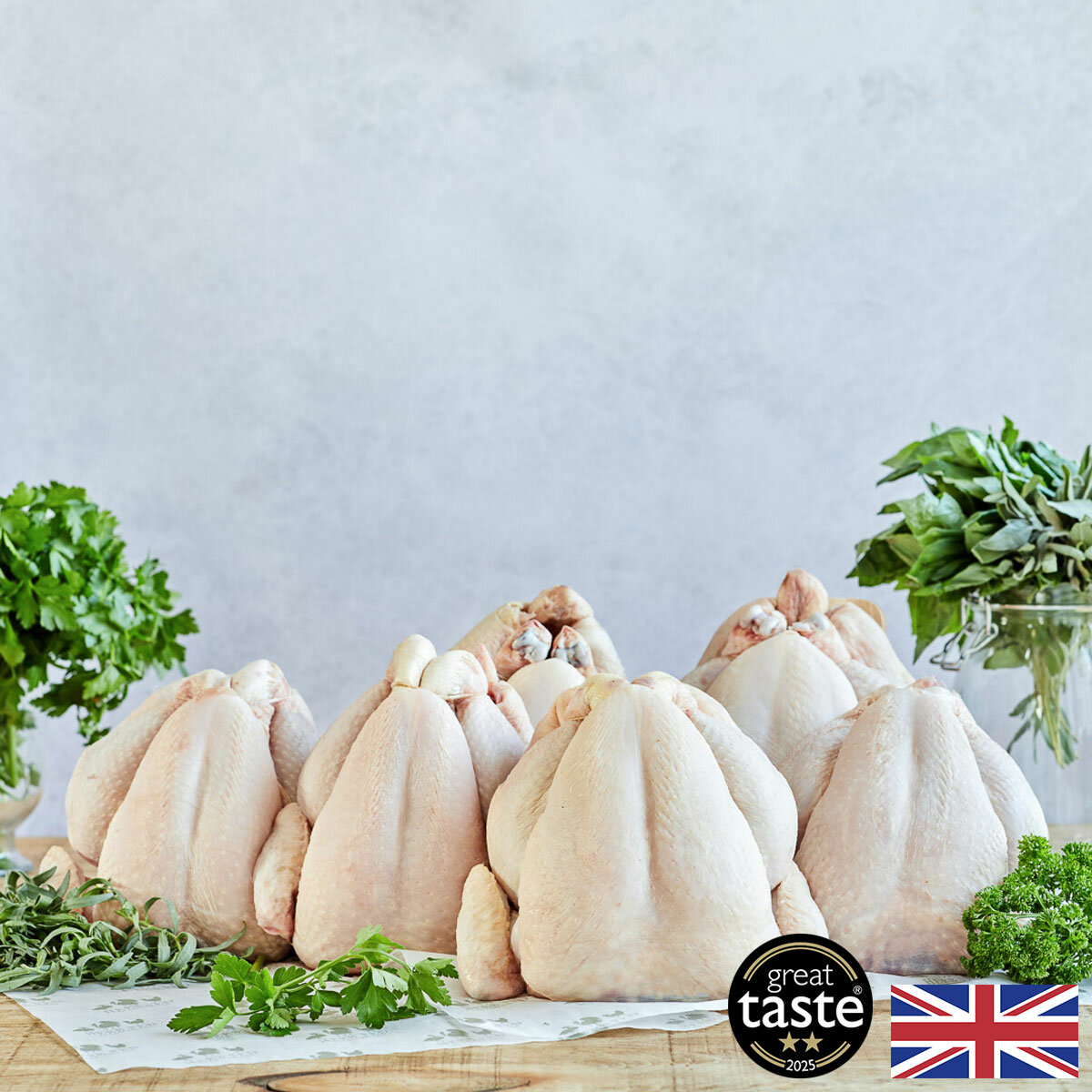 Herb Fed Free Range Whole Chickens, 6 x 2.2kg (Serves 6-8 people per Chicken)