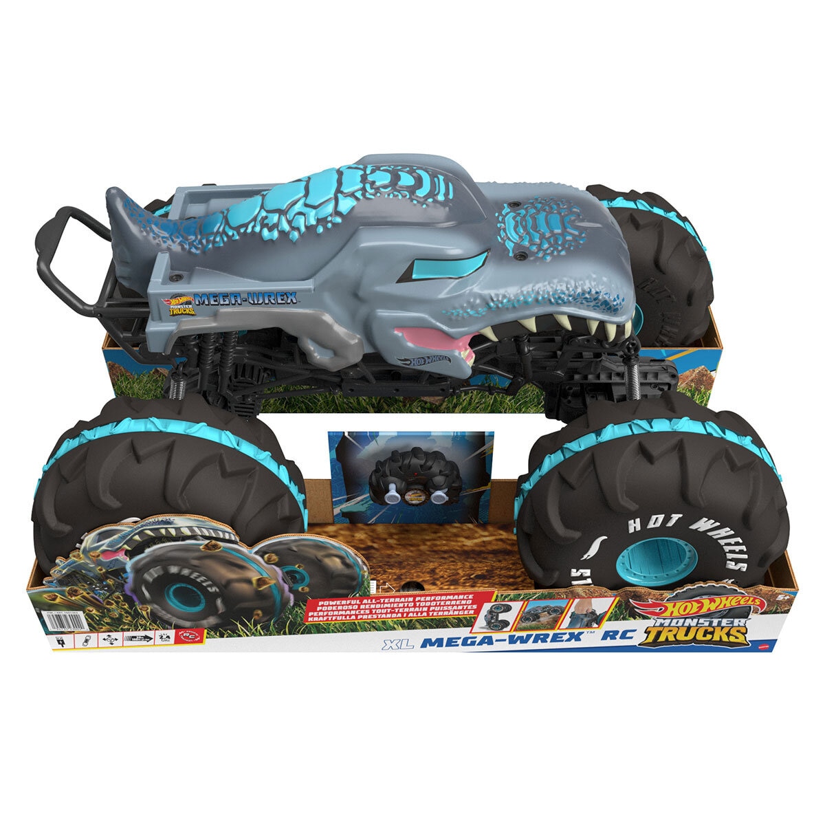 Hot Wheels RC Monster Trucks 1:6 All-Terrain Tires Extra Large Mega-Wrex  2.4 GHz