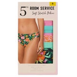 Room Service Ladies Printed Brief 5 Pack in Black Floral
