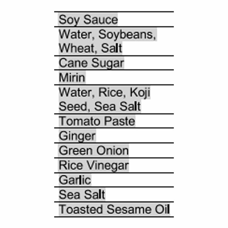 Ingredients info
