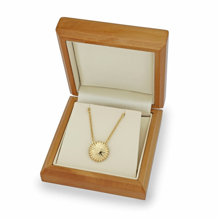14ct Yellow Gold Textured Disc Pendant