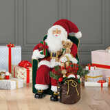 31 Inch (78 cm) Traditional Sitting Fabric Santa in Chair