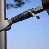 Mirador 11ft (3.3m) Round Cantilever Umbrella with Rolling Base in Beige (non-LED)