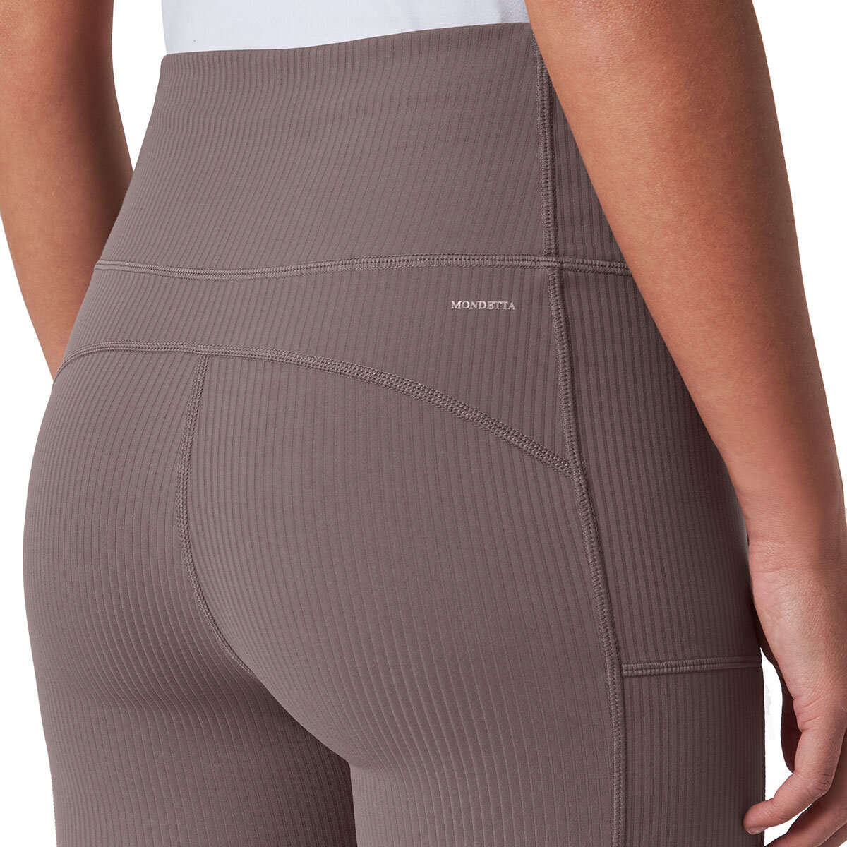 Mondetta Ladies Ribbed Cargo Tight in Brown, Large