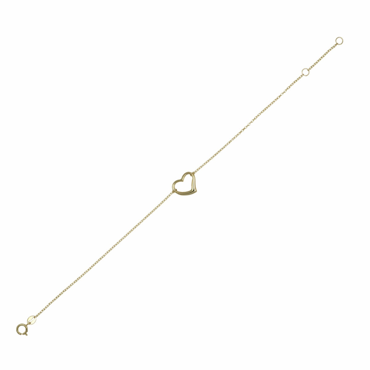 14ct Yellow Gold Heart Shaped Bracelet