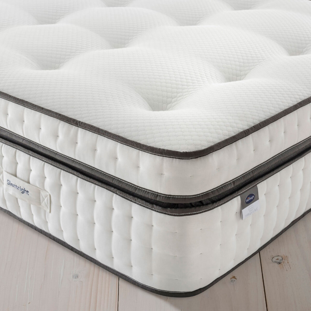 Silentnight Geltex Ultraflex 3000 Mirapocket Medium/Soft Mattress & Divan in Sandstone, Double