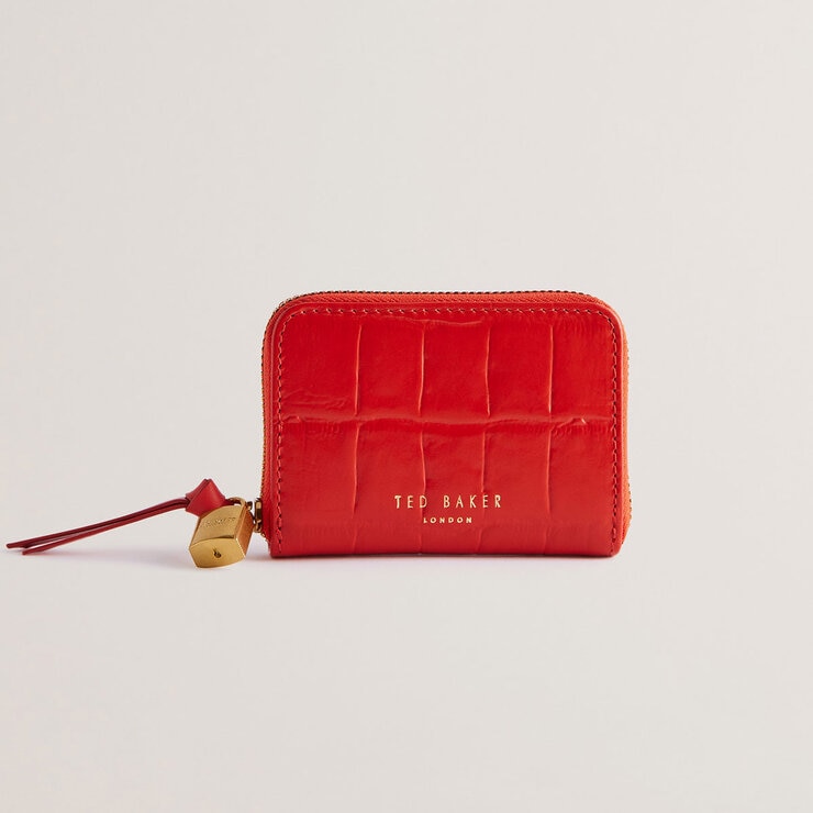 Ted Baker Wesmin Padlock Small Leather Purse in Red Ted Baker Wesmin Padlock Small Leather Purse in Red